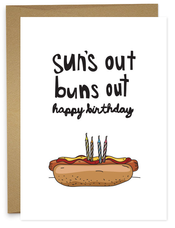 Suns Out Buns Out Birthday Card