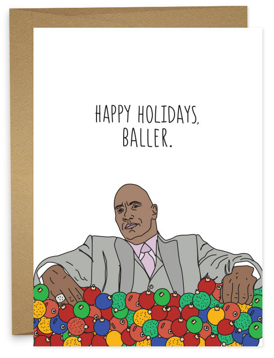 Happy Holidays Baller Card