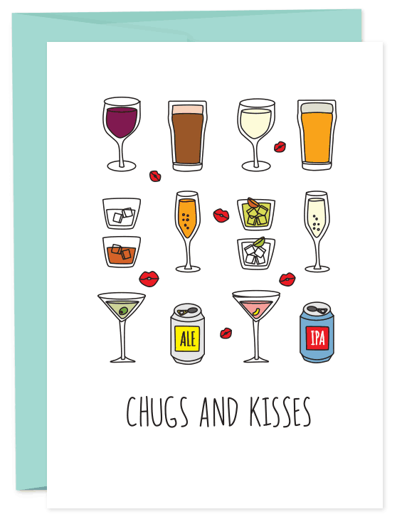 Chugs and Kisses Card