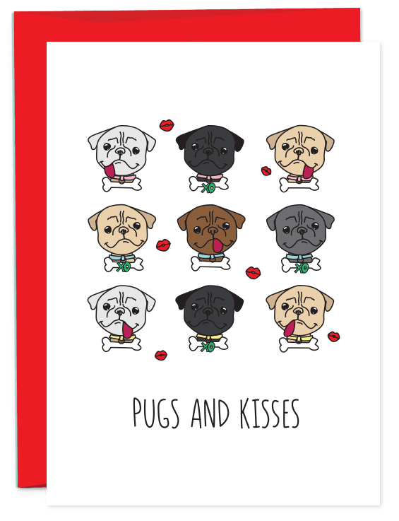 Pugs and Kisses Card