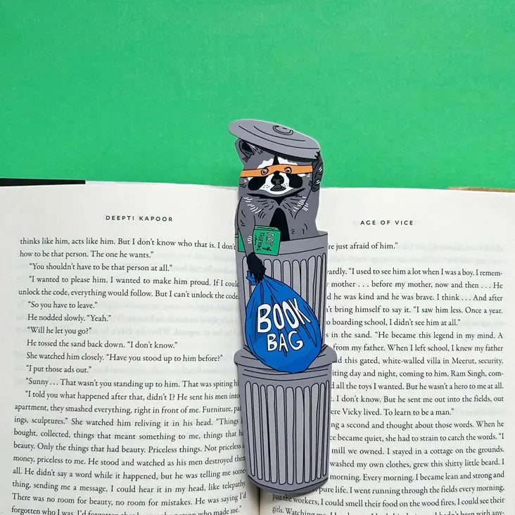 Naughty Book Loving Raccoon Bookmark