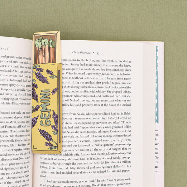 Gemini Zodiac Matchbox Die Cut Bookmark