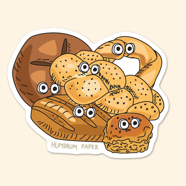 A Bread Bunch with Eyes Sticker