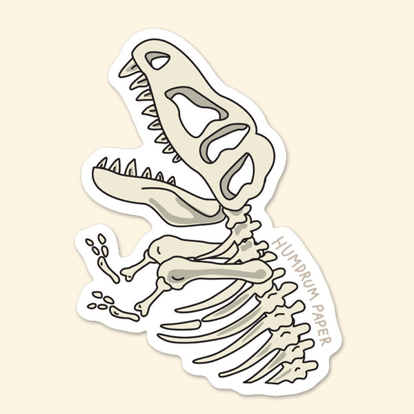 Peeking Dino Bones Sticker