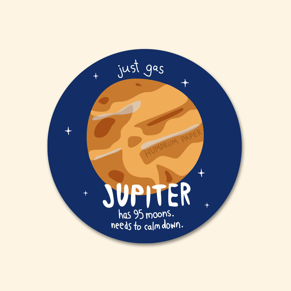 Jupiter “Just Gas” Space Sticker