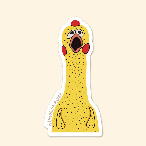 Peeking Rubber Chicken Sticker