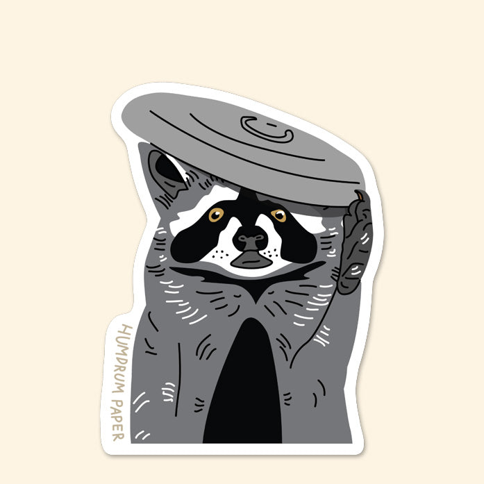 Peeking Raccoon Sticker