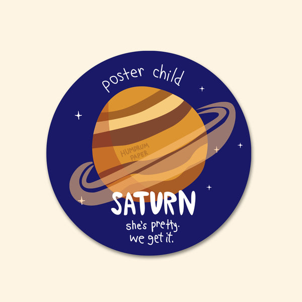 Saturn “Poster Child” Space Sticker