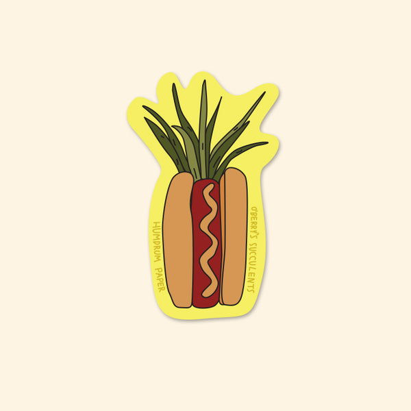 Hot Dog Plant Sticker - Collab HD X O'Berry's Succulents