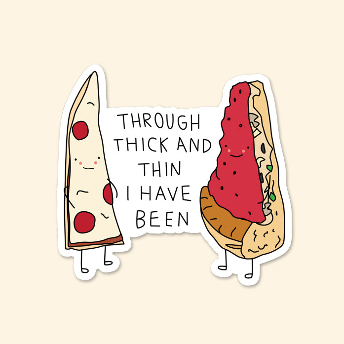 Thick and Thin Pizza Sticker