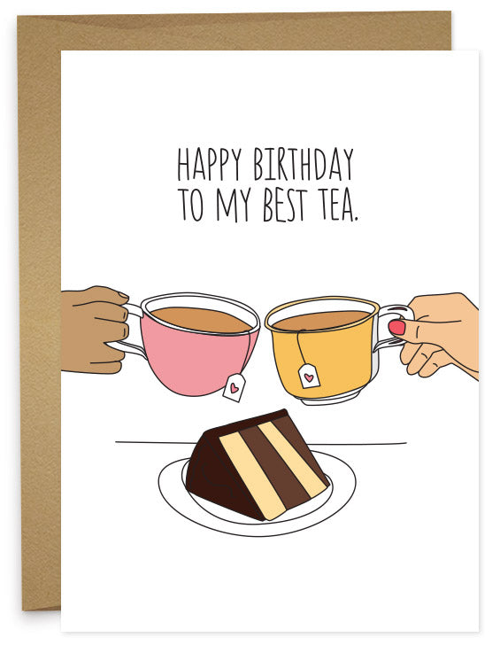 Habitude Paper Happy Birthday to My Best Tea - Birthday Greeting Card for Best Friend, Sister, BFF