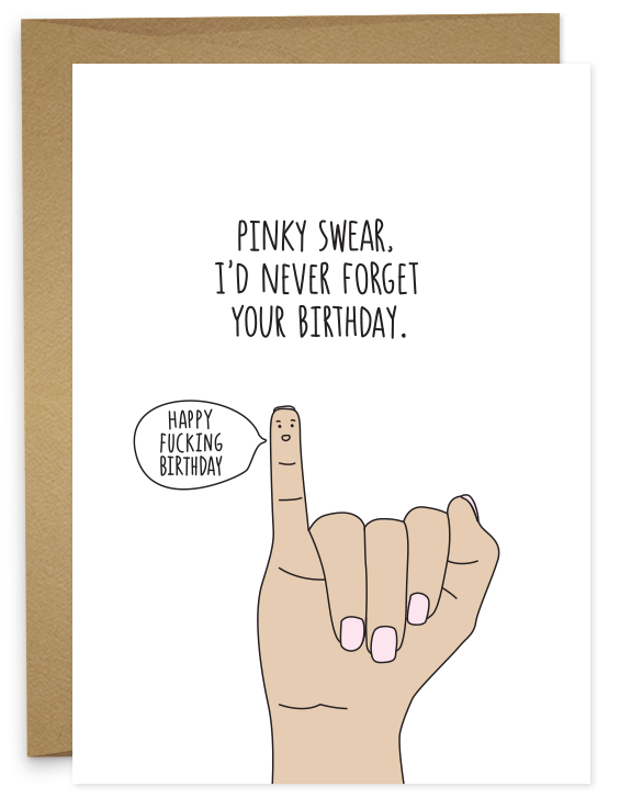 Pinky Swear - Happy Birthday Card