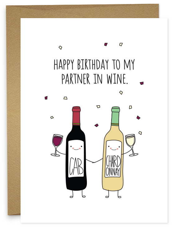 Happy Birthday - Partner in Wine Card